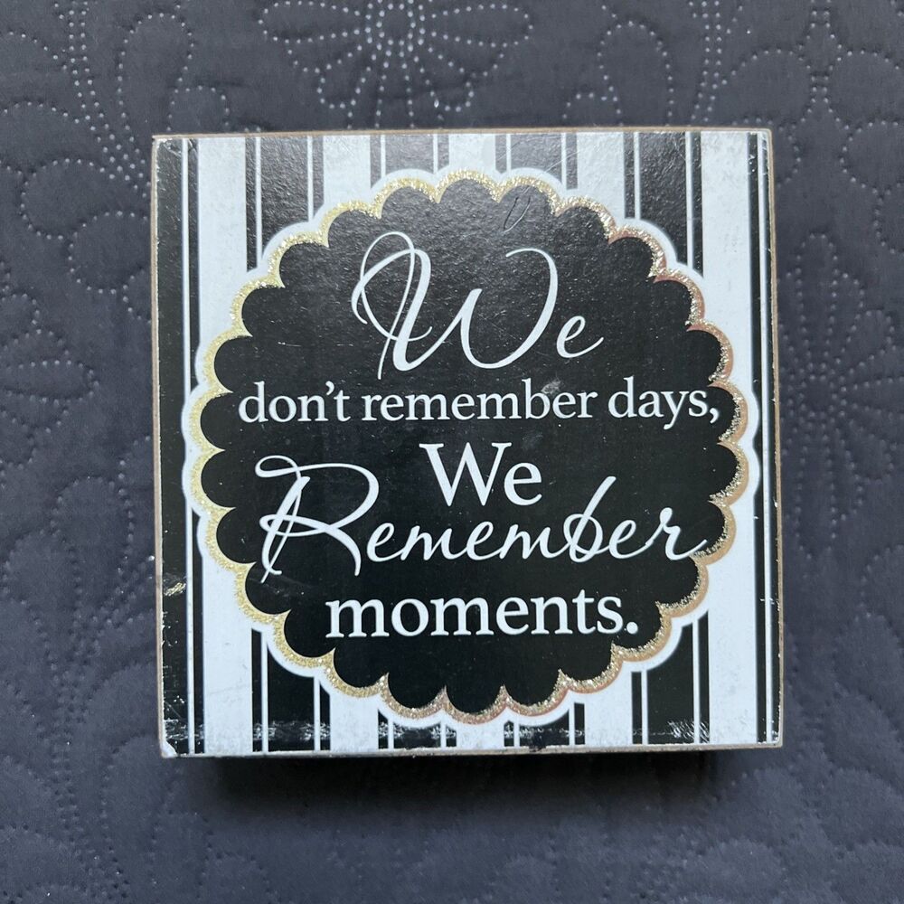 Farmhouse Home Accent Decorative Graphic Wooden Block Black, Gold & White Hobby